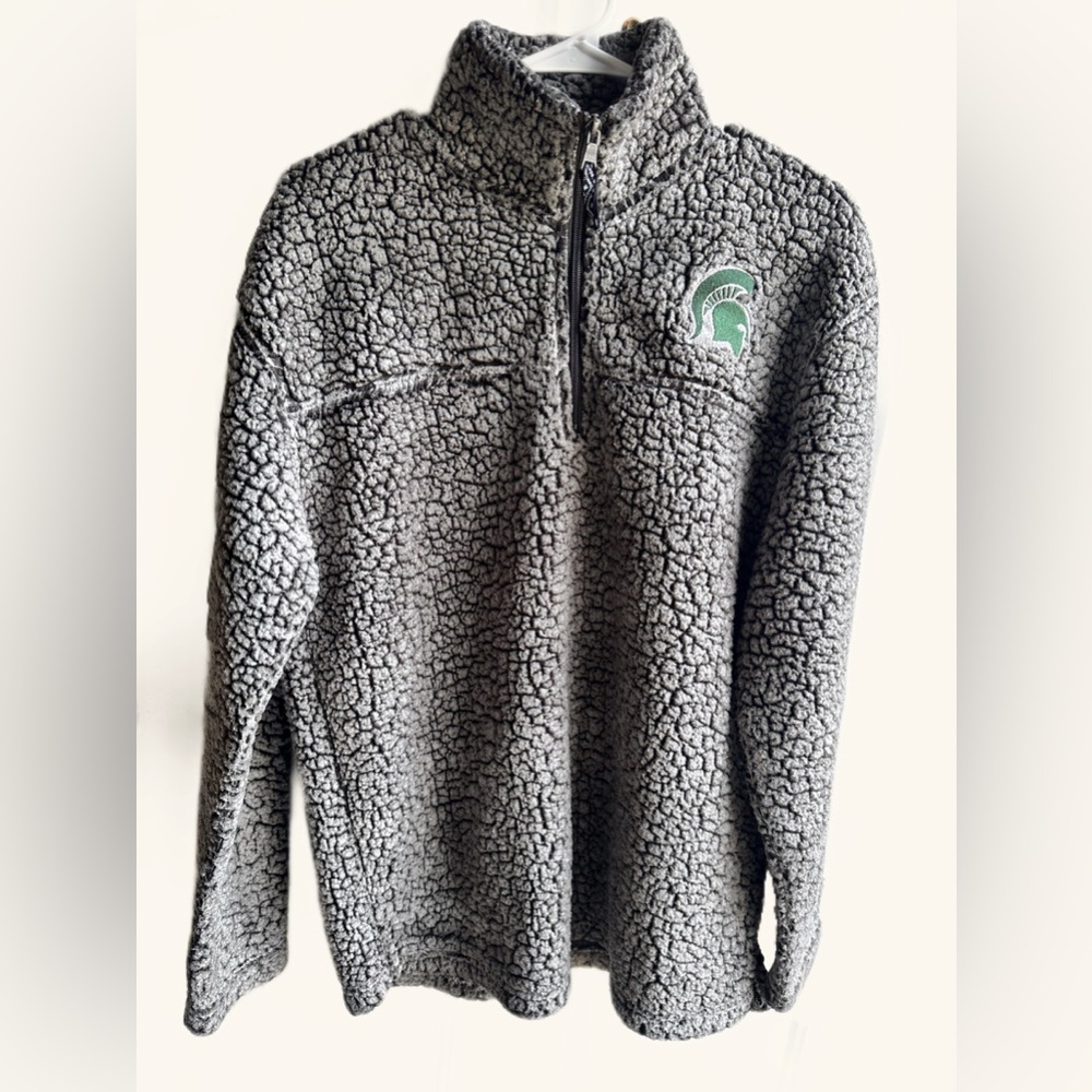 Boxercraft Michigan State University Spartans MSU Sherpa Gray Green Size MEDIUM